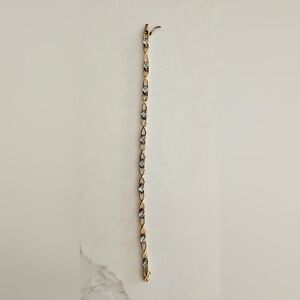 Gold Plated Bracelet With Baby Blue Stones 925